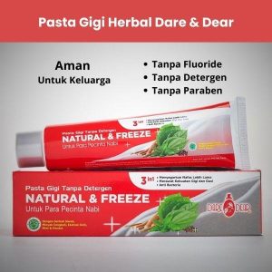 Dare & Dear Pasta Gigi Herbal  Tanpa Fluoride Detergen paraben  Hilangkan Karang Gigi dan Bau Mulut Perawatan sariawan Gusi memutihkan Gigi [3]